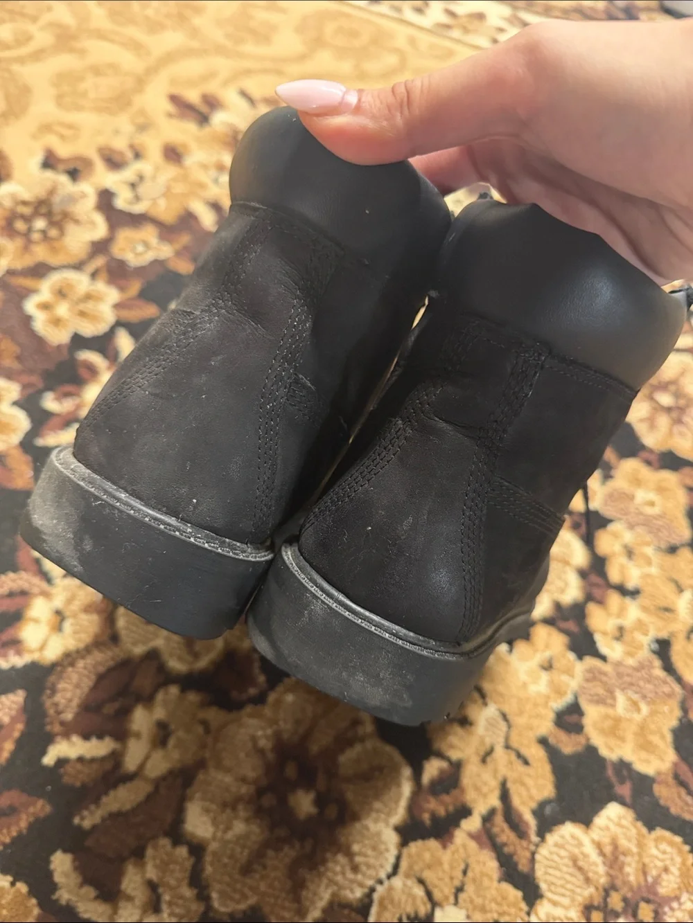 Kids timberland Black Lace-Up Boots
